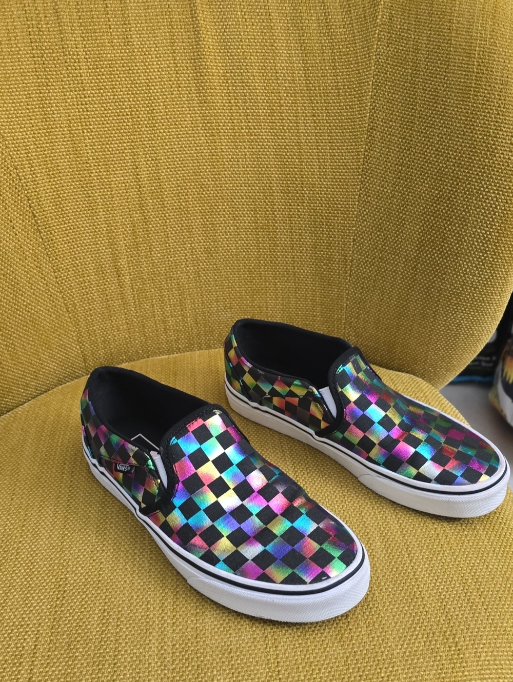 Vans Classic Slip-On in the "Iridescent Checkerboard - Picture 3 of 5